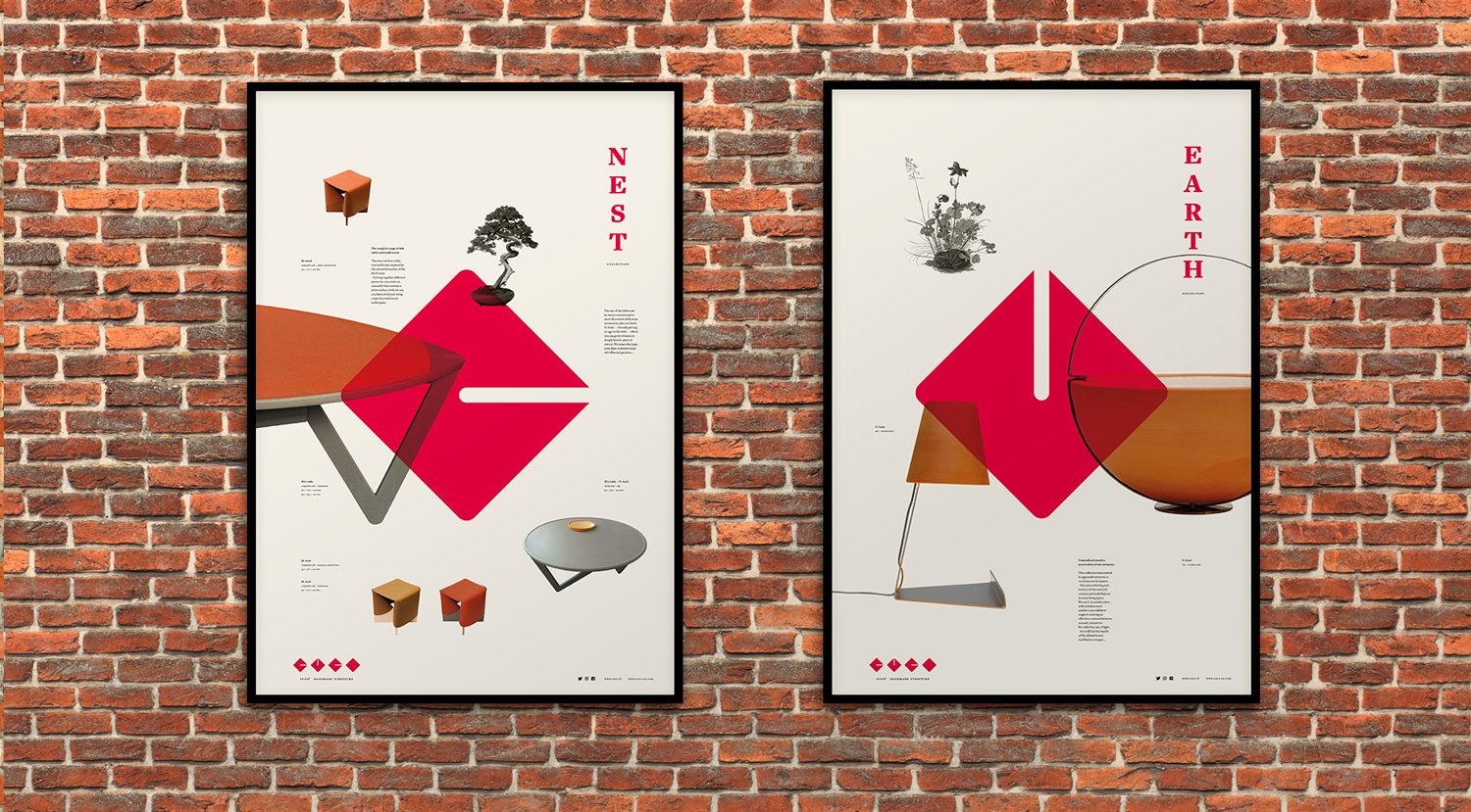 Graphic Design illustrating the Nest and Earth Collections