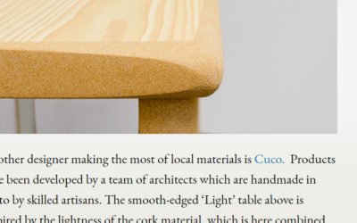 Upcyclist review on new designs made with cork